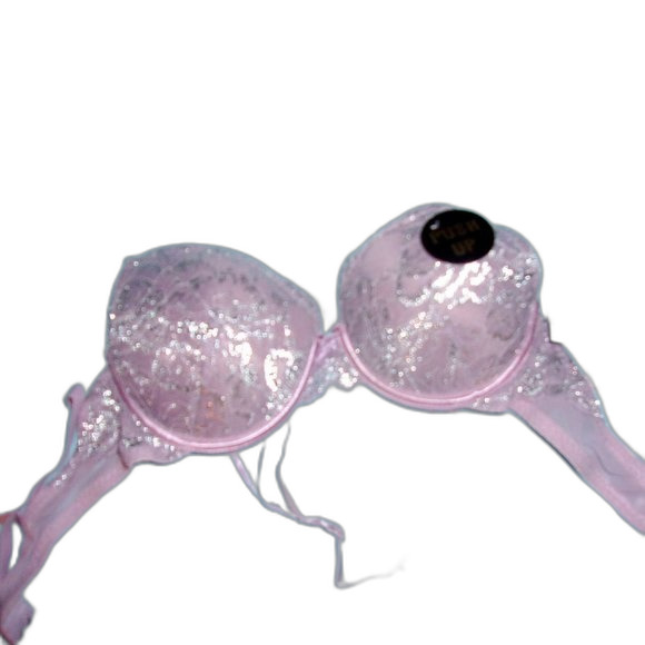 Youmita 36B Seafog Metallic Lace Bra & Large Metallic Lace Hipster Set NWT - Picture 7 of 10